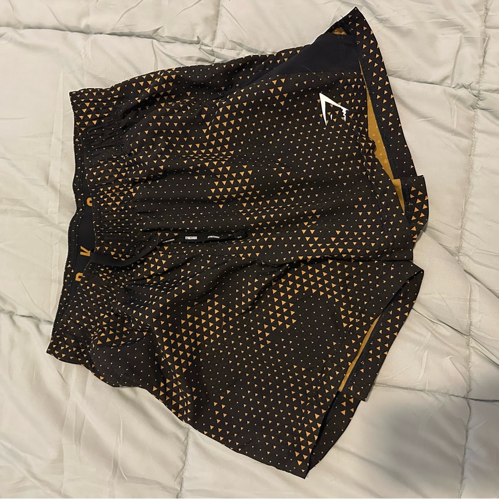 Gymshark Black and Gold Athletic Shorts